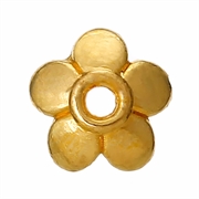 Perlekapper. Forgyldt tibetansk sølv. 6 mm. 10 stk.